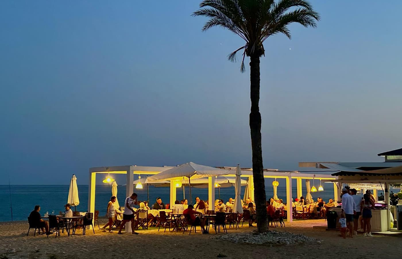 Beach bar at sunset